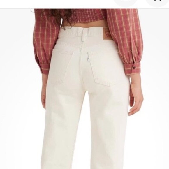 Levi's CLASSIC STRAIGHT WHITE JEANS Ladies 14 Good Stretch Farmhouse pictures - Picture 4 of 4